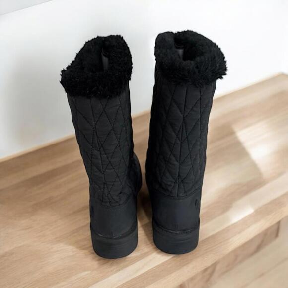 SOLD Totes Women's Boots Size 9M Quilted Upper Black Winter Boots with Fur Trim - Picture 5 of 8